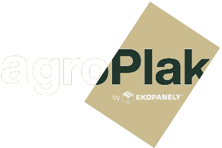 Logo agroplak letra iniciales blancas